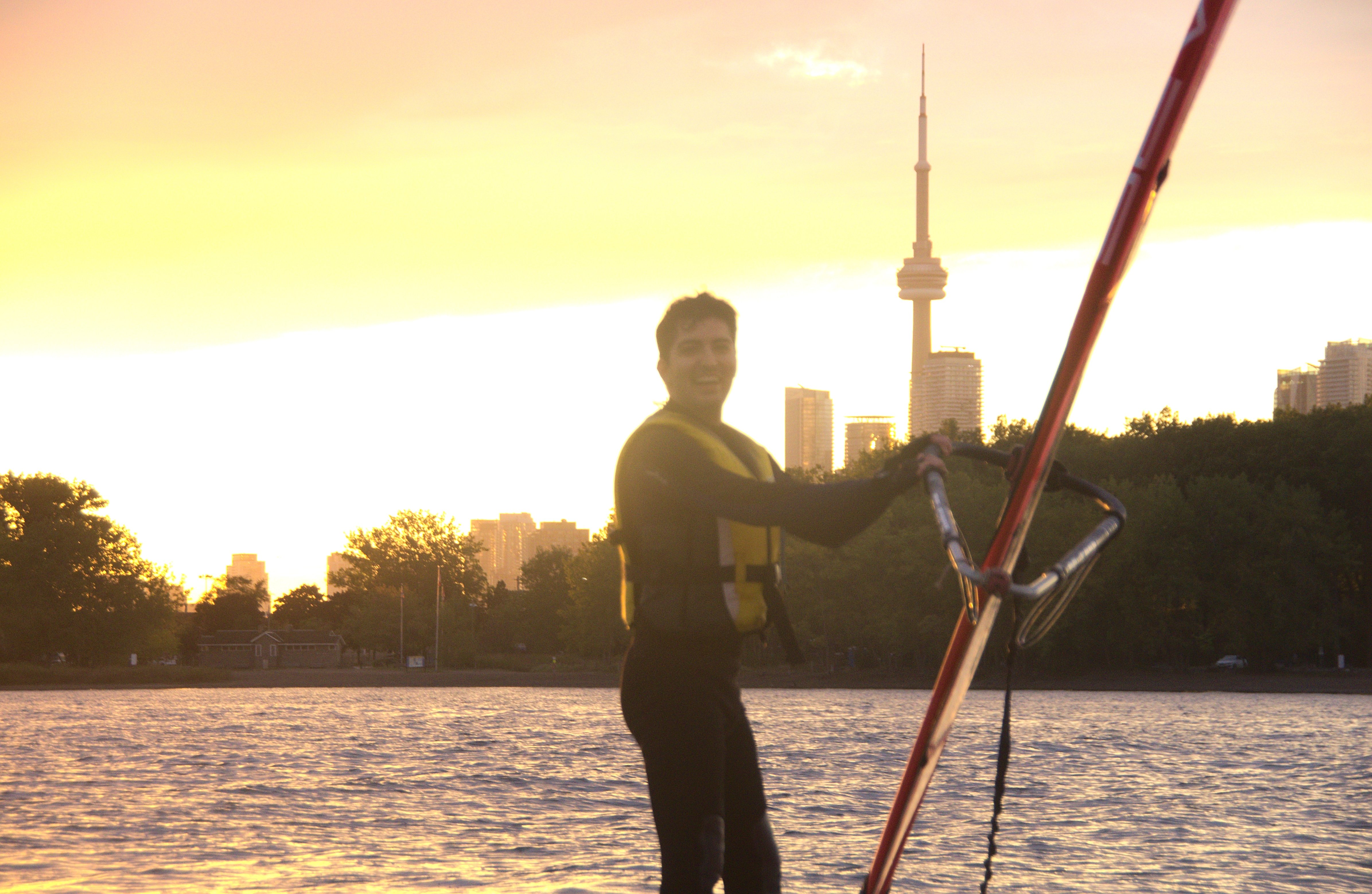 Onur windsurfing on Lake Ontario